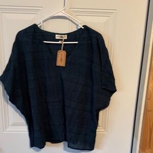 Natural Life Deep Blue V-Neck Top